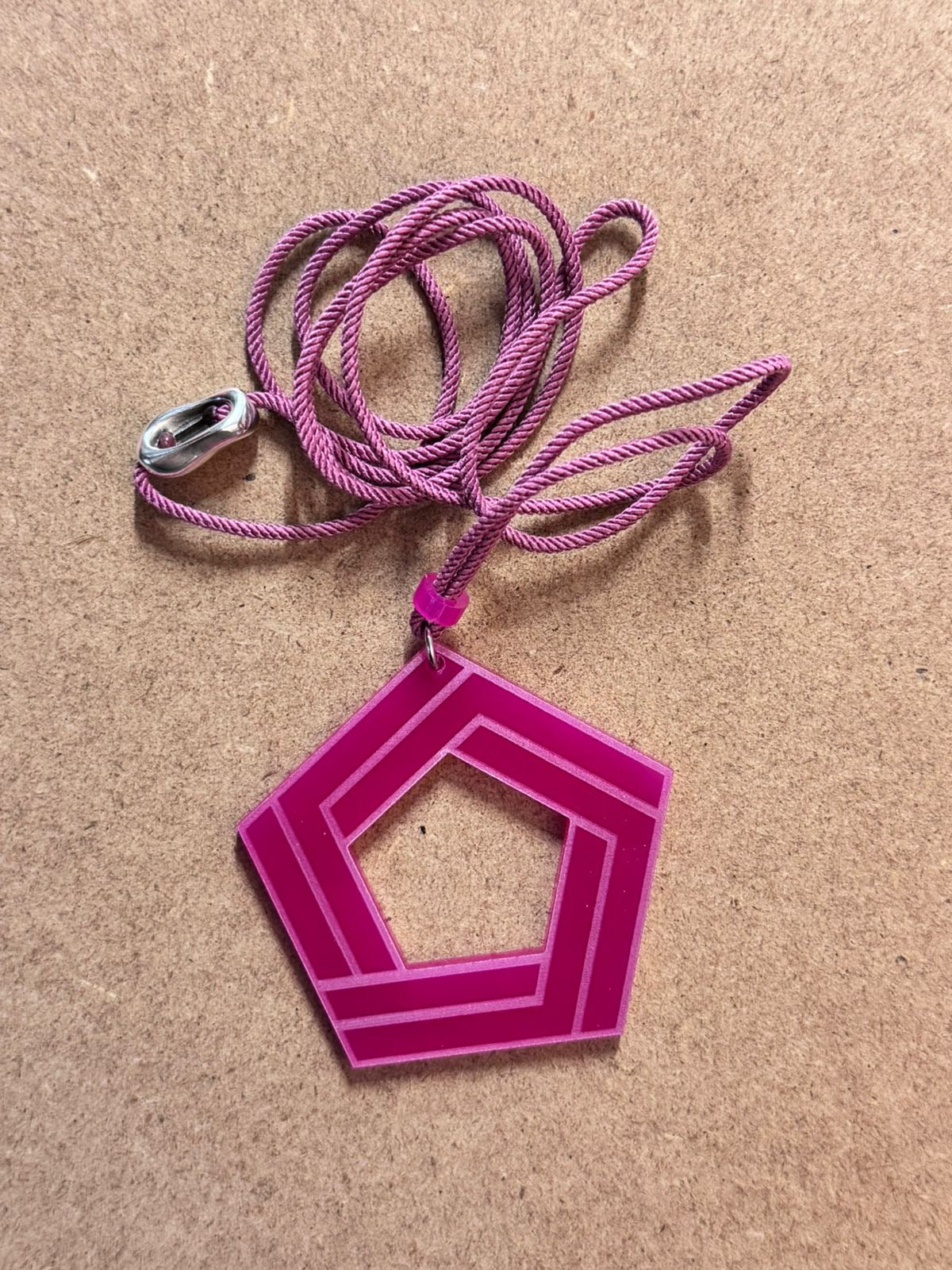 Geometric Pentagon Pendant Necklace | Modern Laser-Cut Design