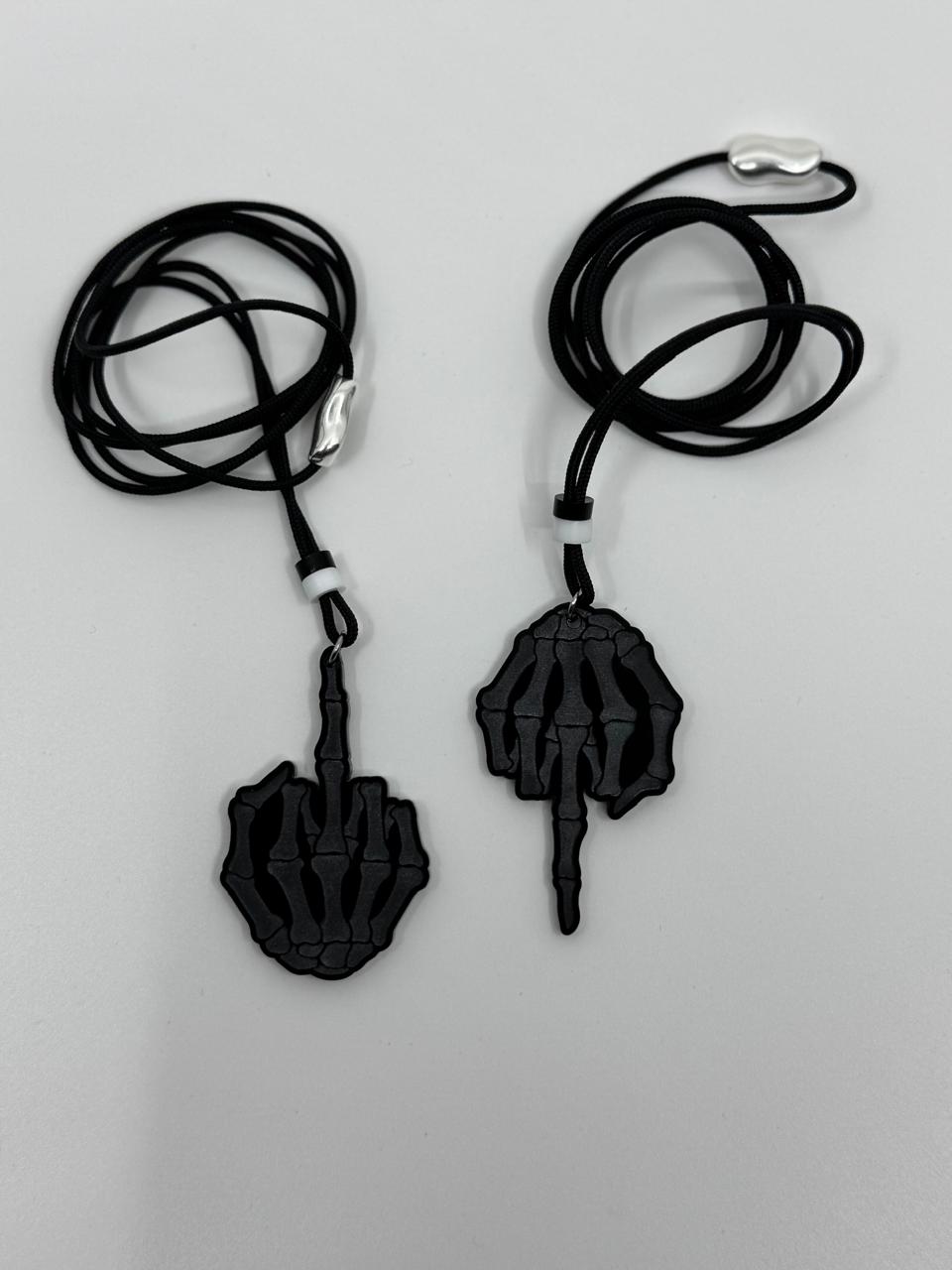 Skeleton Hand Laser-Cut Acrylic Gesture Pendant | Bold and Edgy