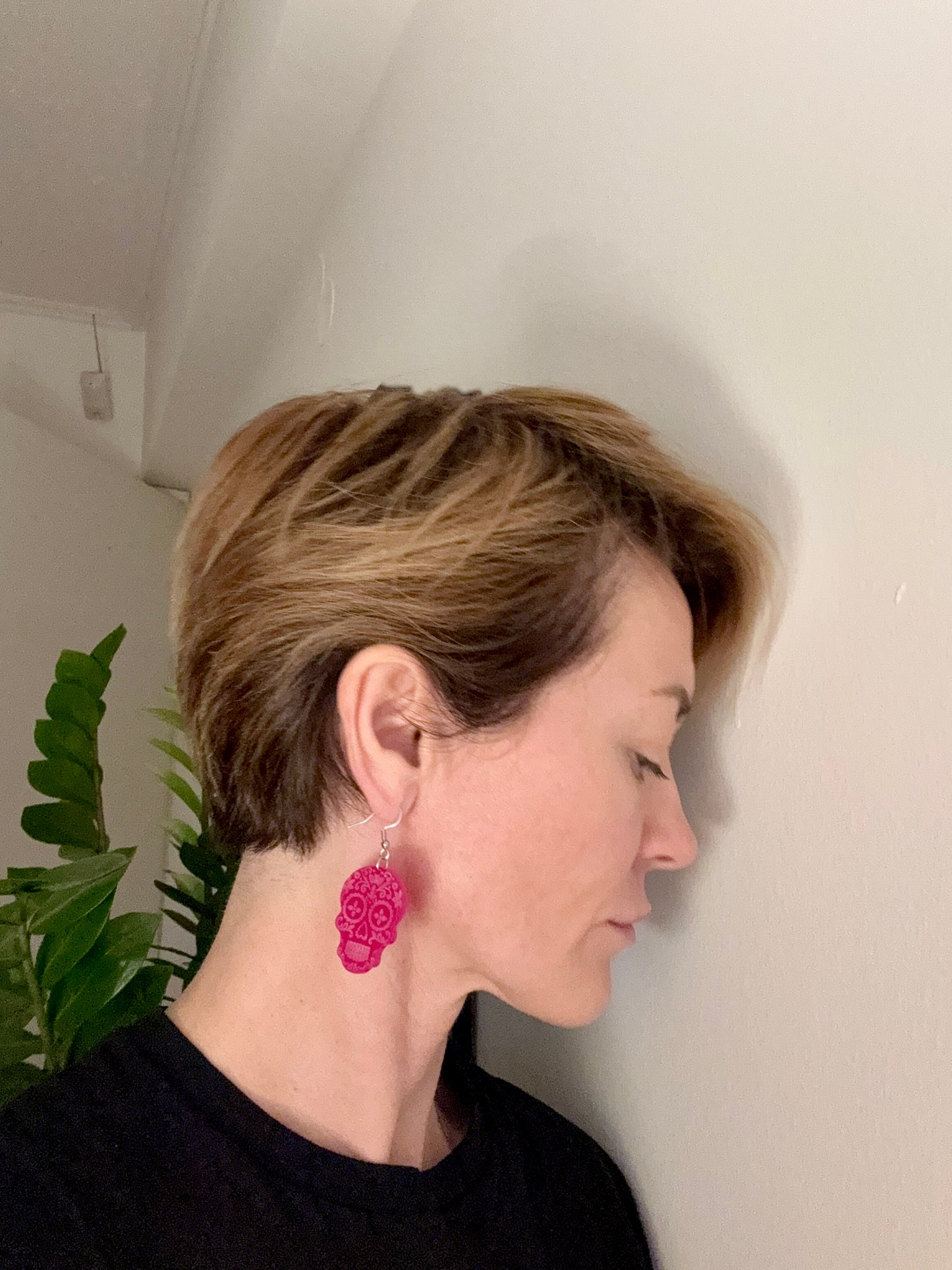 Sugar Skull Acrylic Earring | Bold and Unique Statement Jewelry