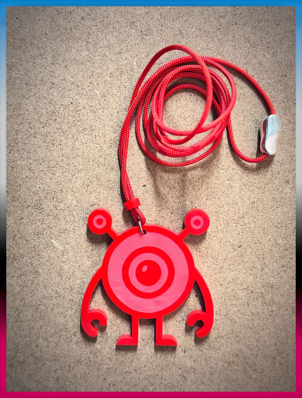 Monster Series M14 | Red Cyclops Monster Pendant Necklace