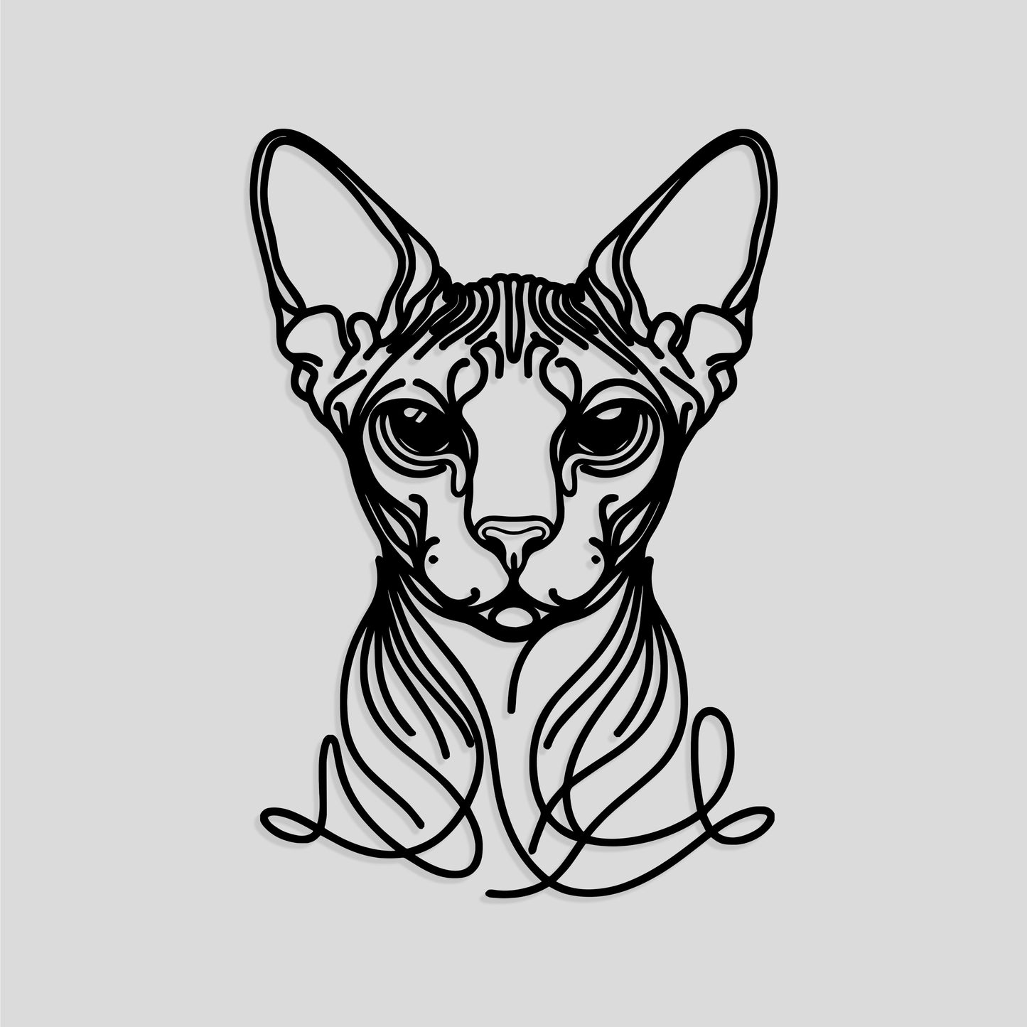 🖤 Sphynx Cat Silhouette – Steel Wall Art