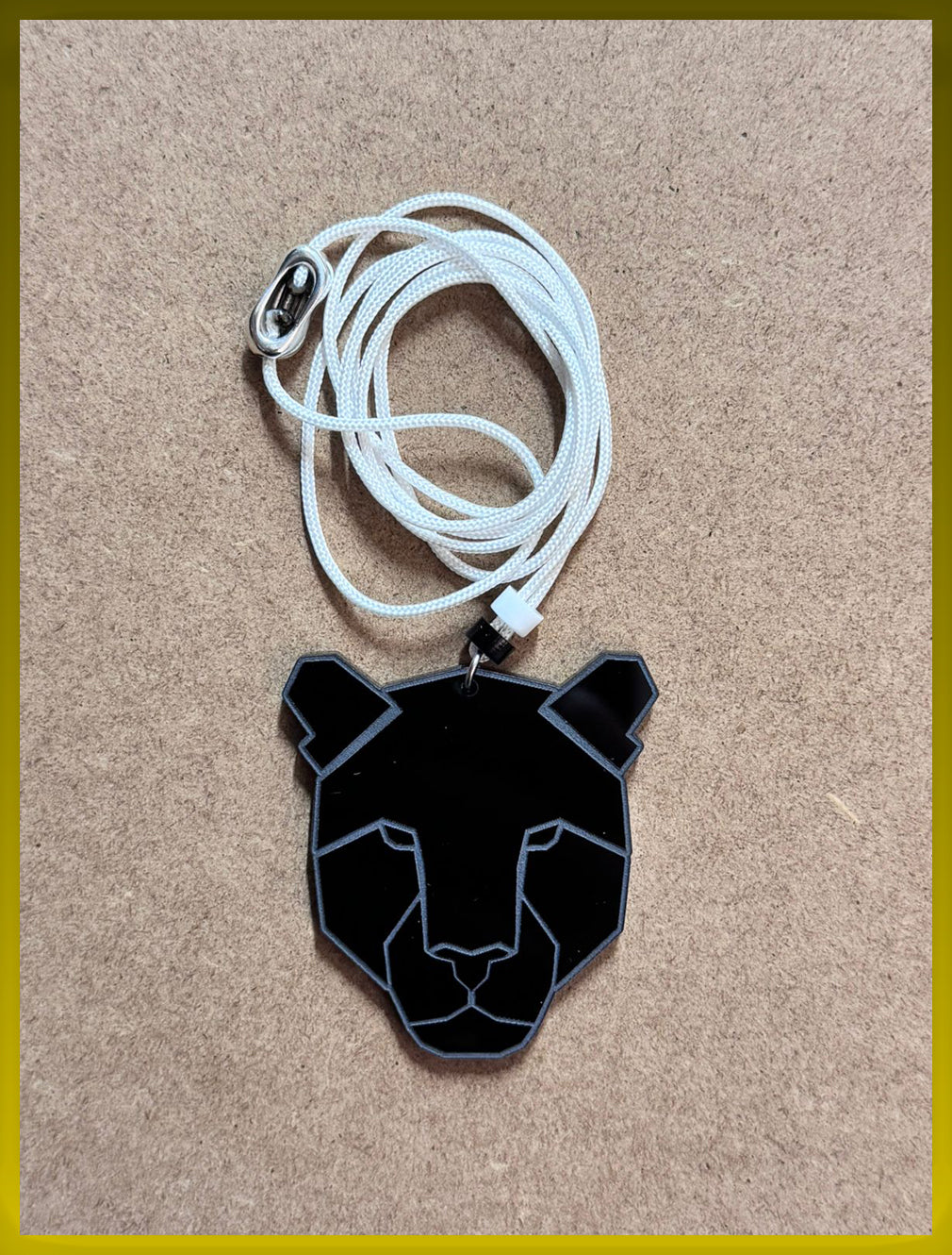 Panther Laser-Cut Acrylic Pendant | Sleek and Fierce