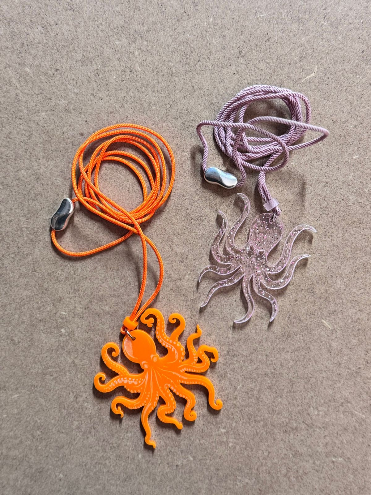 Glittery Octopus Laser-Cut Acrylic Pendant | Sparkling Design