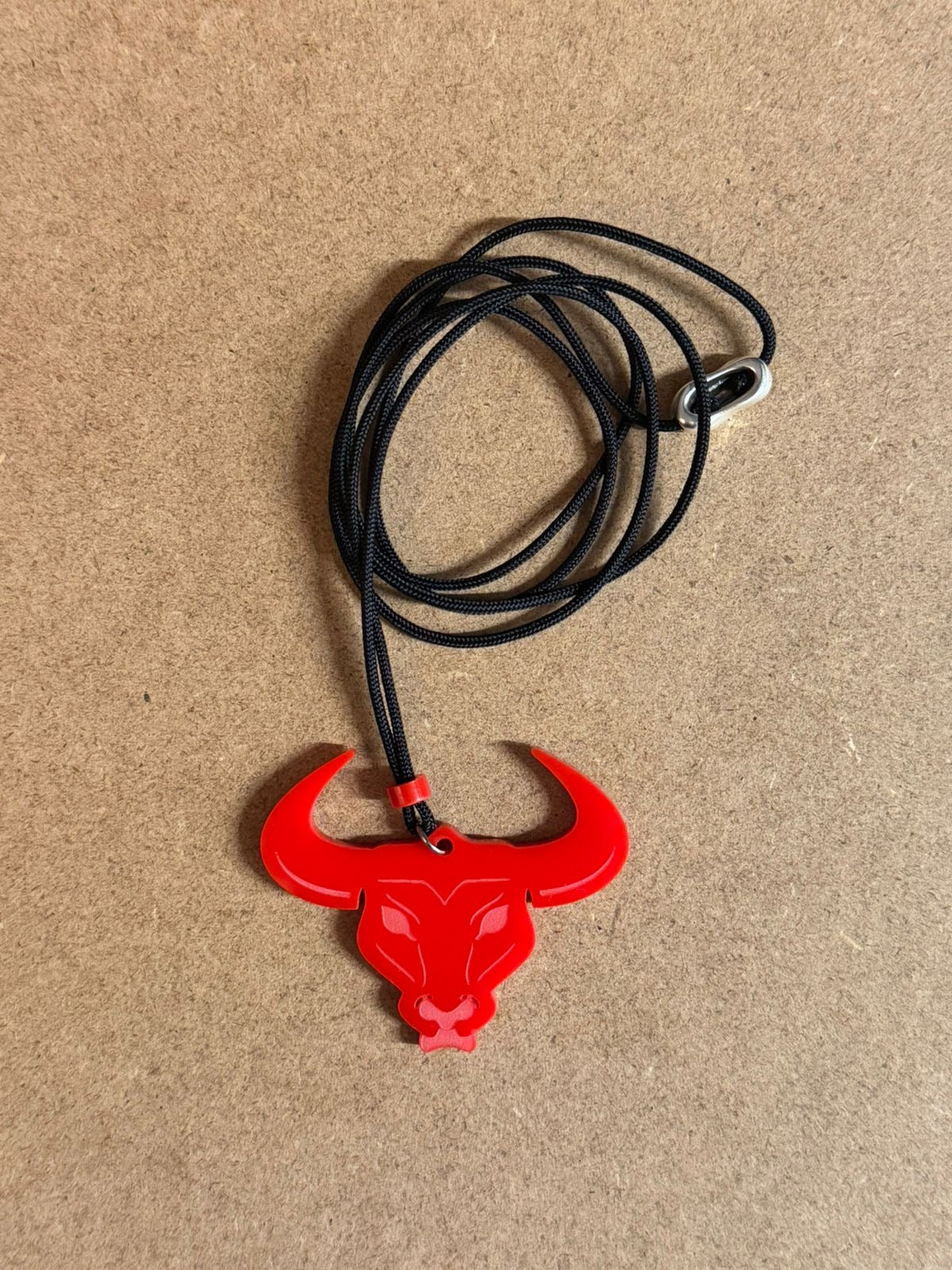 Bull Head Laser-Cut Acrylic Pendant | Bold and Powerful