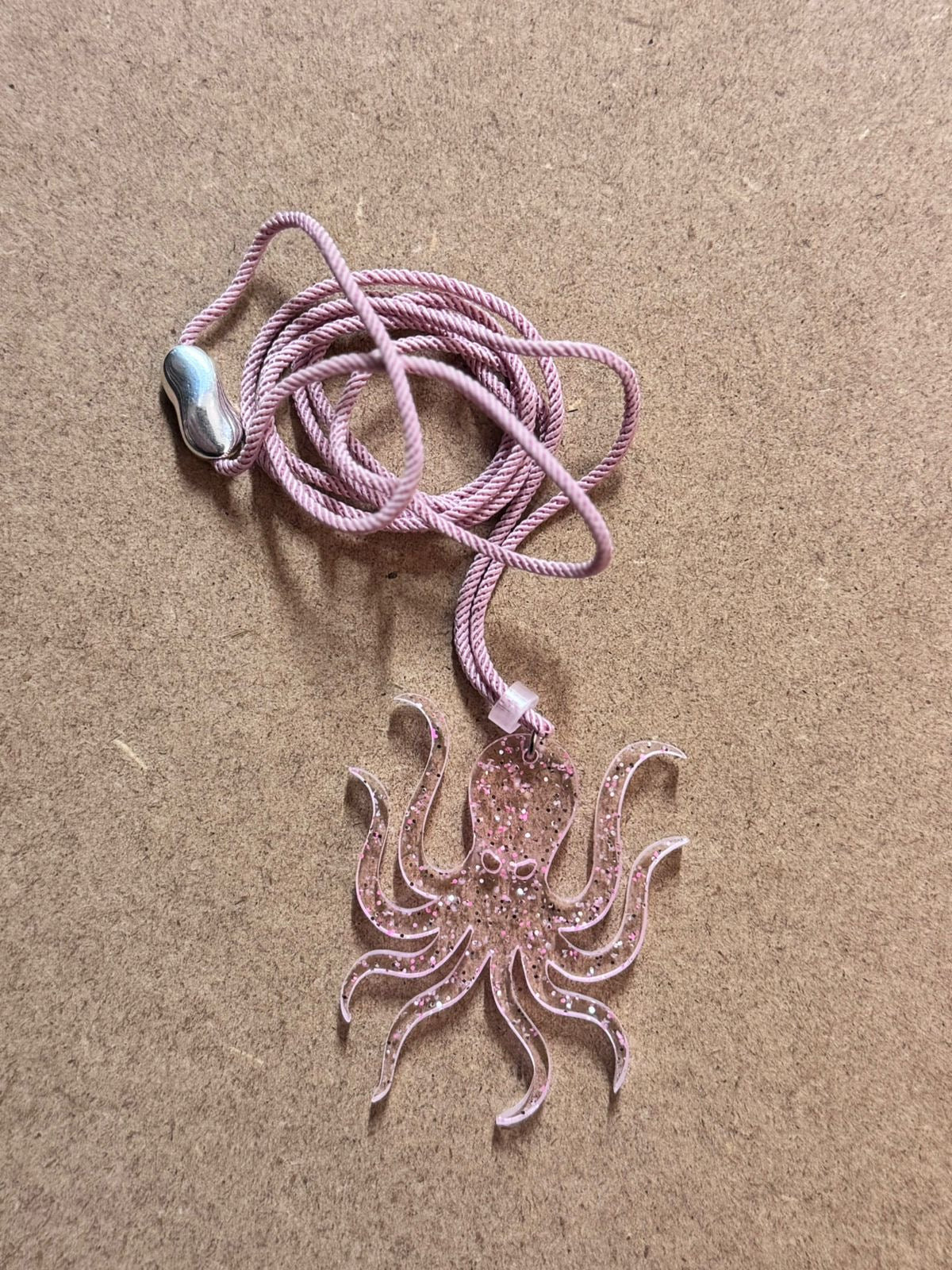 Glittery Octopus Laser-Cut Acrylic Pendant | Sparkling  Design