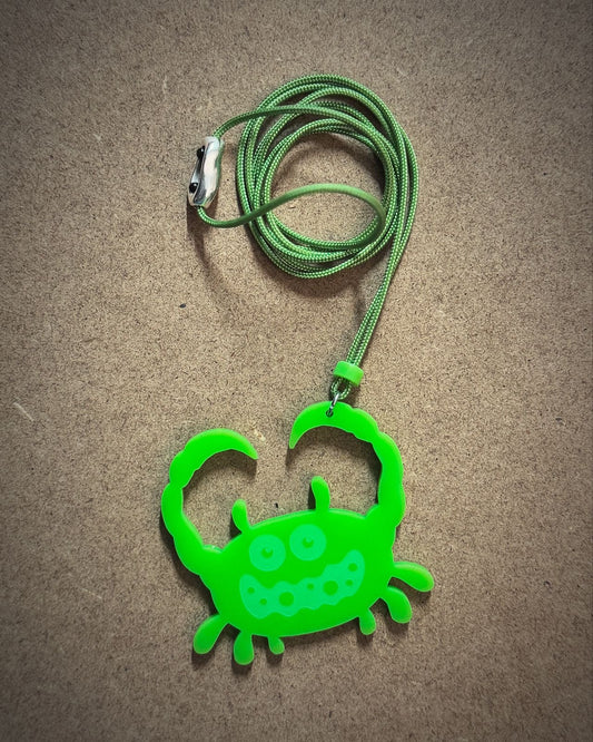 Monster Series M21 | Green Crab Monster Pendant Necklace