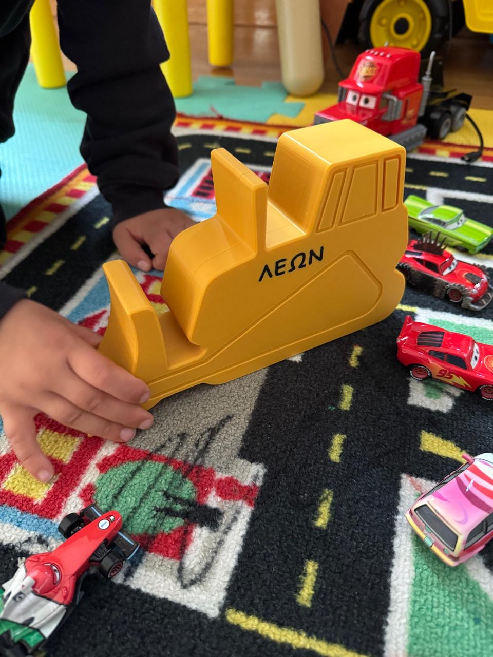 3D Printed Bulldozer Toy Organizer – Personalized Storage