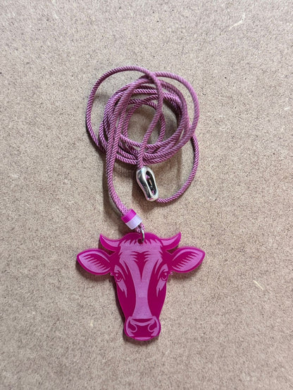 Cow Laser-Cut Acrylic Pendant | Rustic and Unique