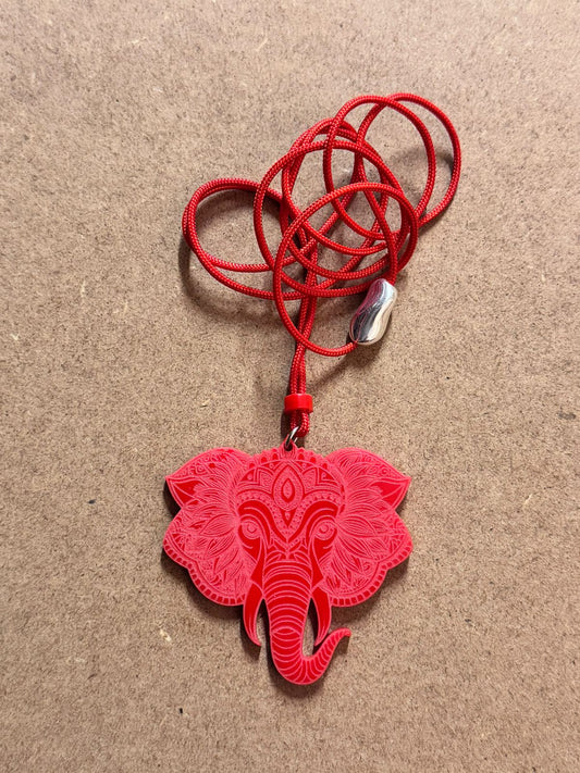 Mandala Elephant Pendant Necklace | Intricate Laser-Cut Design