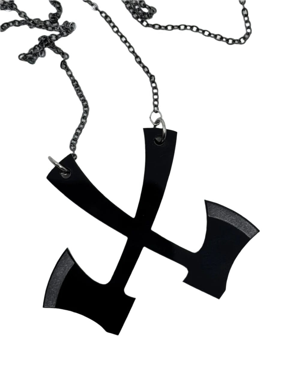 Double Axe Laser-Cut Acrylic Pendant | Bold and Edgy