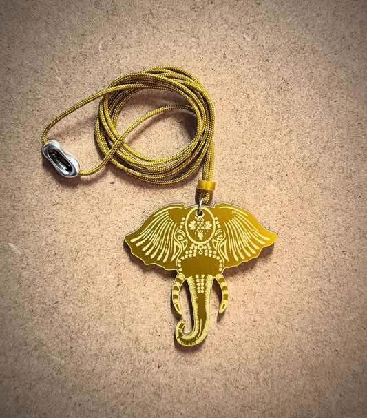 Regal Elephant Pendant Necklace | Ornate Laser-Cut Design