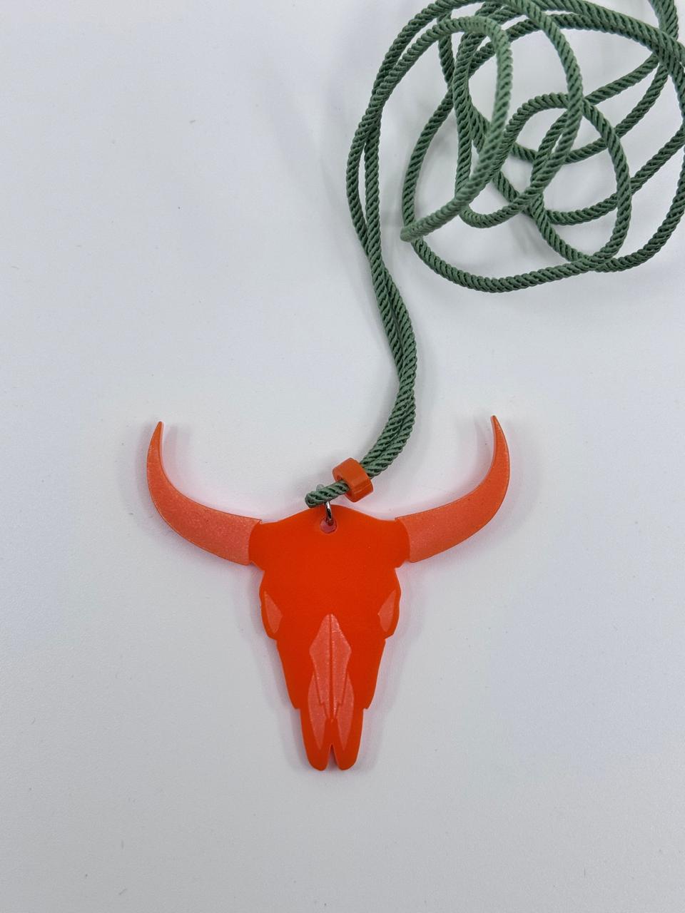 Bison Skull Laser-Cut Acrylic Pendant | Western and Bold