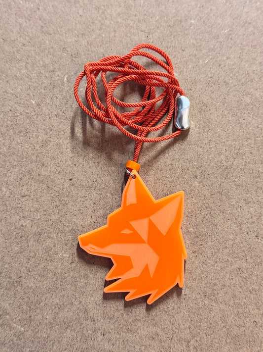 Geometric Fox Pendant Necklace | Bold Laser-Cut Design