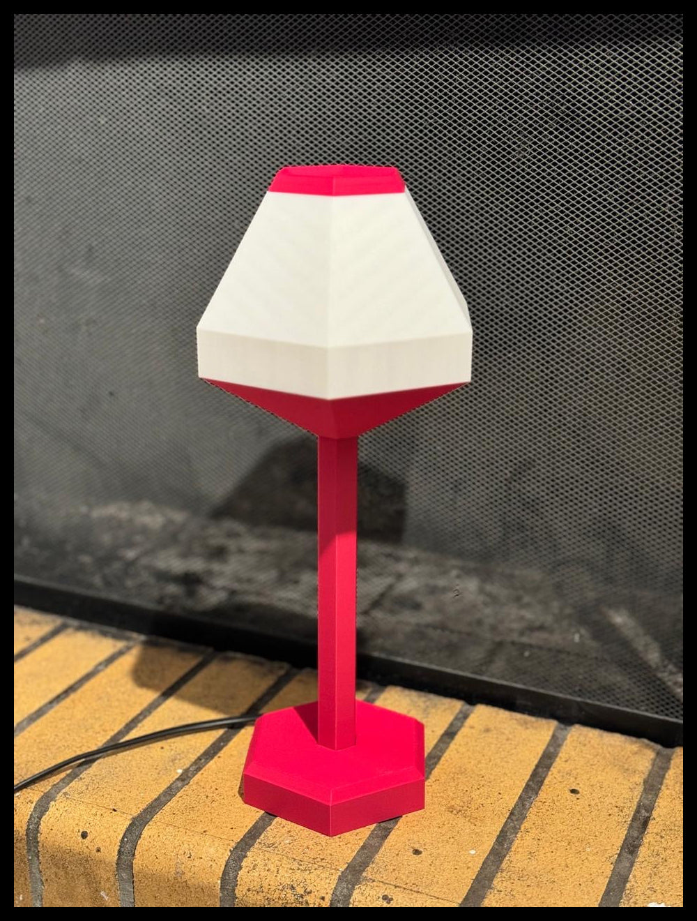 Custom 3D Printed Hexagon LED Lamp | Modern Table Lamp with Warm White Light