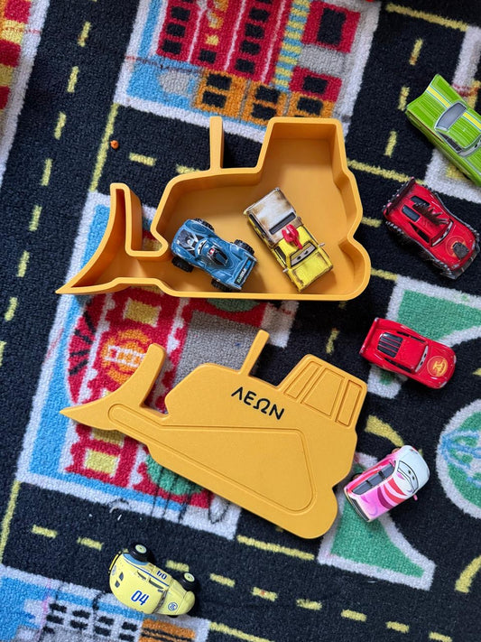 3D Printed Bulldozer Toy Organizer – Personalized Storage