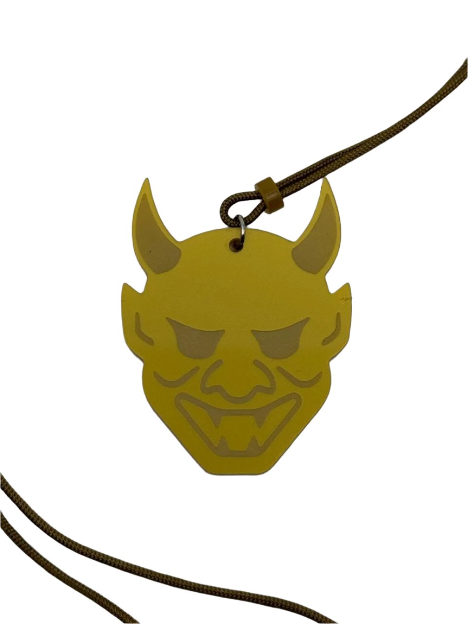 Oni Mask Laser-Cut Acrylic Pendant | Bold and Striking