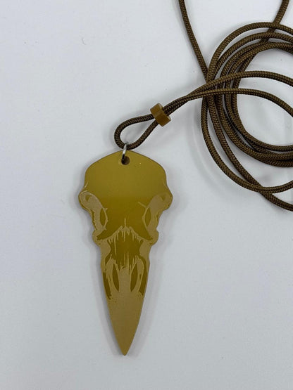 Raven Skull Laser-Cut Acrylic Pendant | Mysterious and Bold