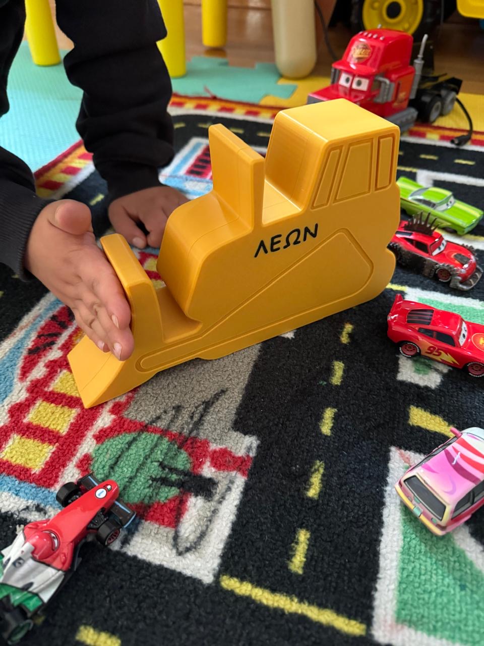 3D Printed Bulldozer Toy Organizer – Personalized Storage