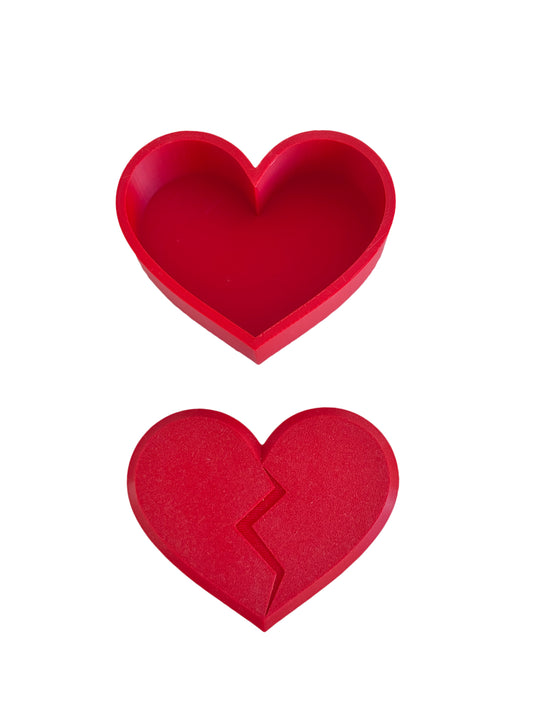 Love is in the Box | 3D Printed Broken Heart Box | Custom Heart-Shaped Storage & Symbolic Gift