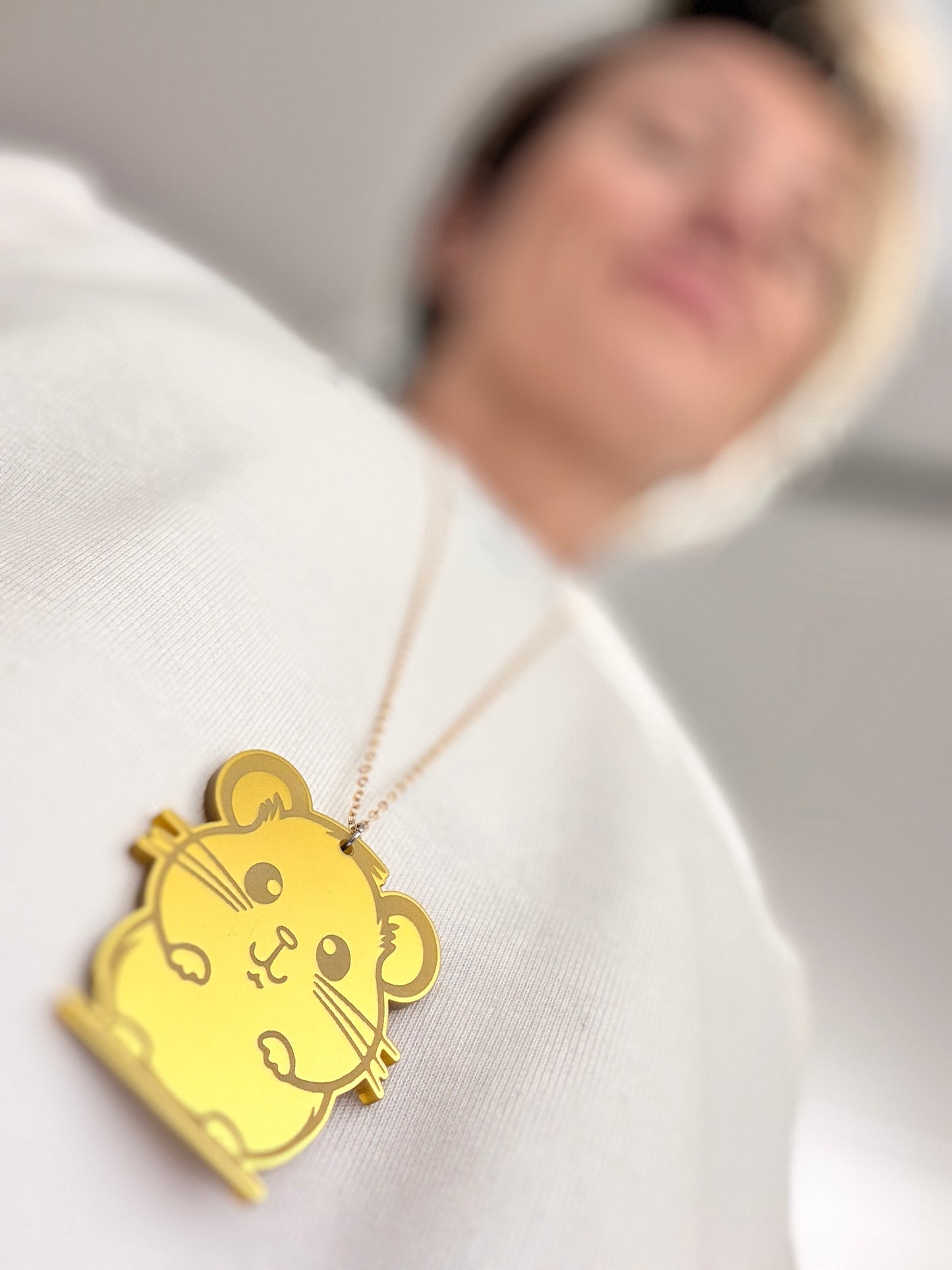 Hamster Laser-Cut Acrylic Pendant | Cute and Playful