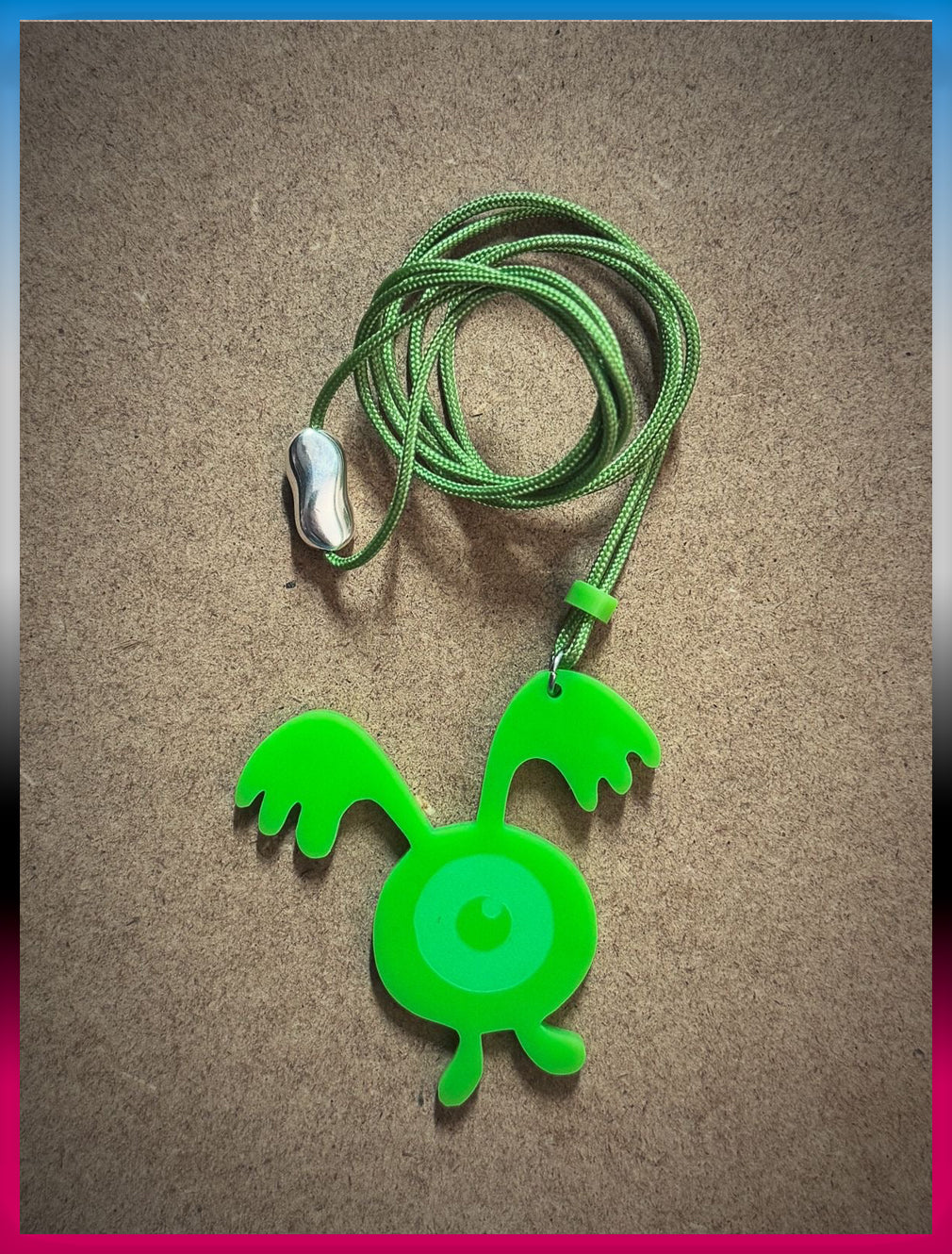 Monster Series M22 | Green Winged Eye Pendant Necklace