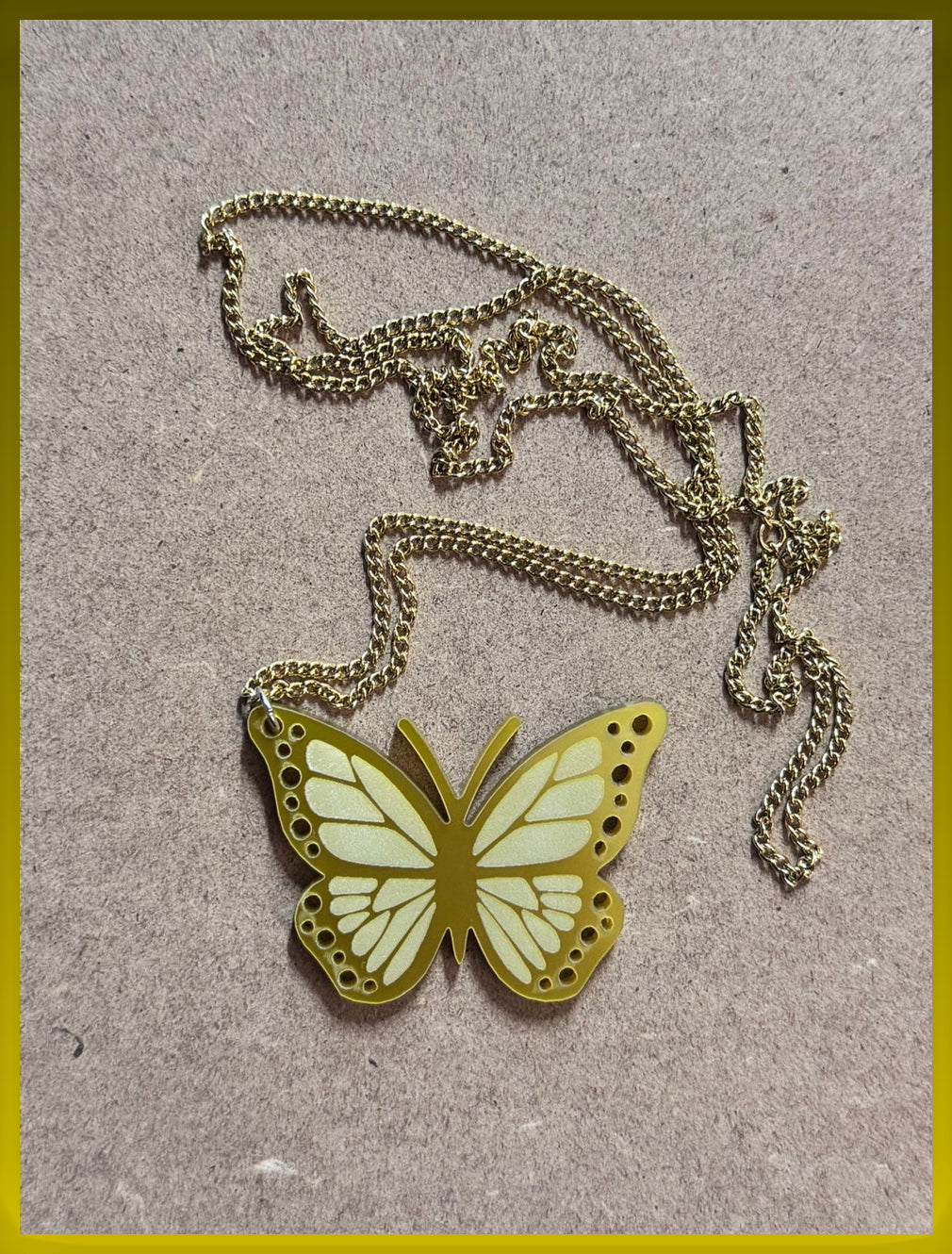 Butterfly Laser-Cut Acrylic Pendant | Unique and Stylish