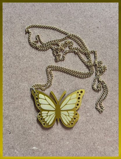 Butterfly Laser-Cut Acrylic Pendant | Unique and Stylish