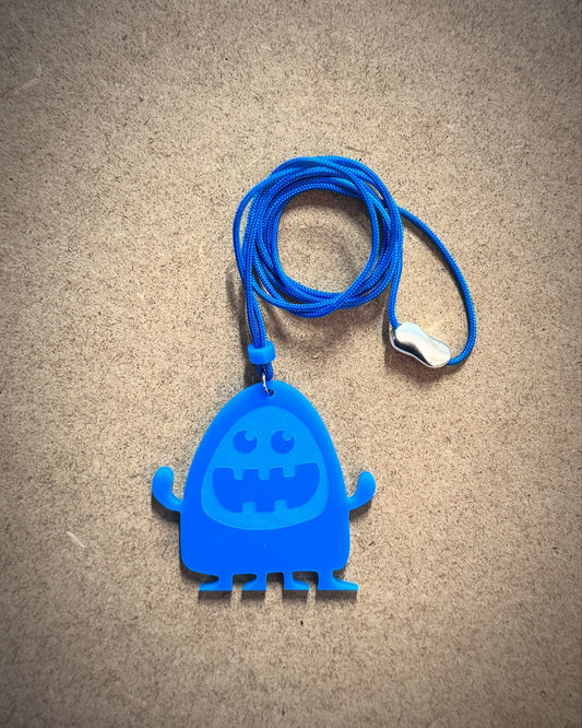 Monster Series M4 | Blue Happy Monster Pendant Necklace