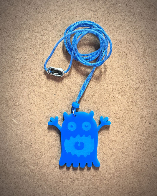 Monster Series M3 | Blue Friendly Monster Pendant Necklace