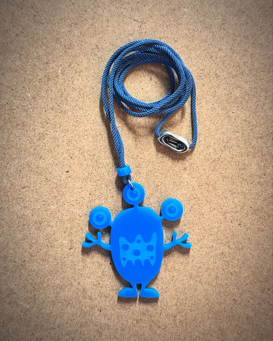 Monster Series M2 | Blue Three-Eyed Monster Pendant Necklace