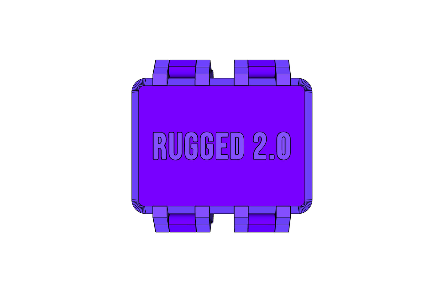 Rugged 2.0 | Custom 3D Printed Rugged Box with Hinged Lid | Personalized Durable Storage