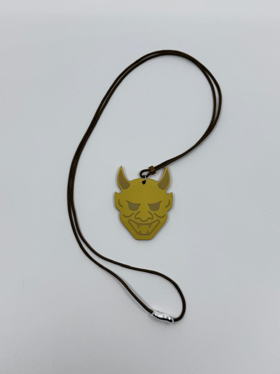 Oni Mask Laser-Cut Acrylic Pendant | Bold and Striking