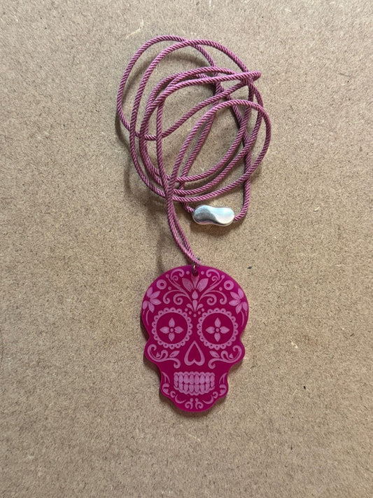 Sugar Skull Laser-Cut Acrylic Pendant | Vibrant and Artistic