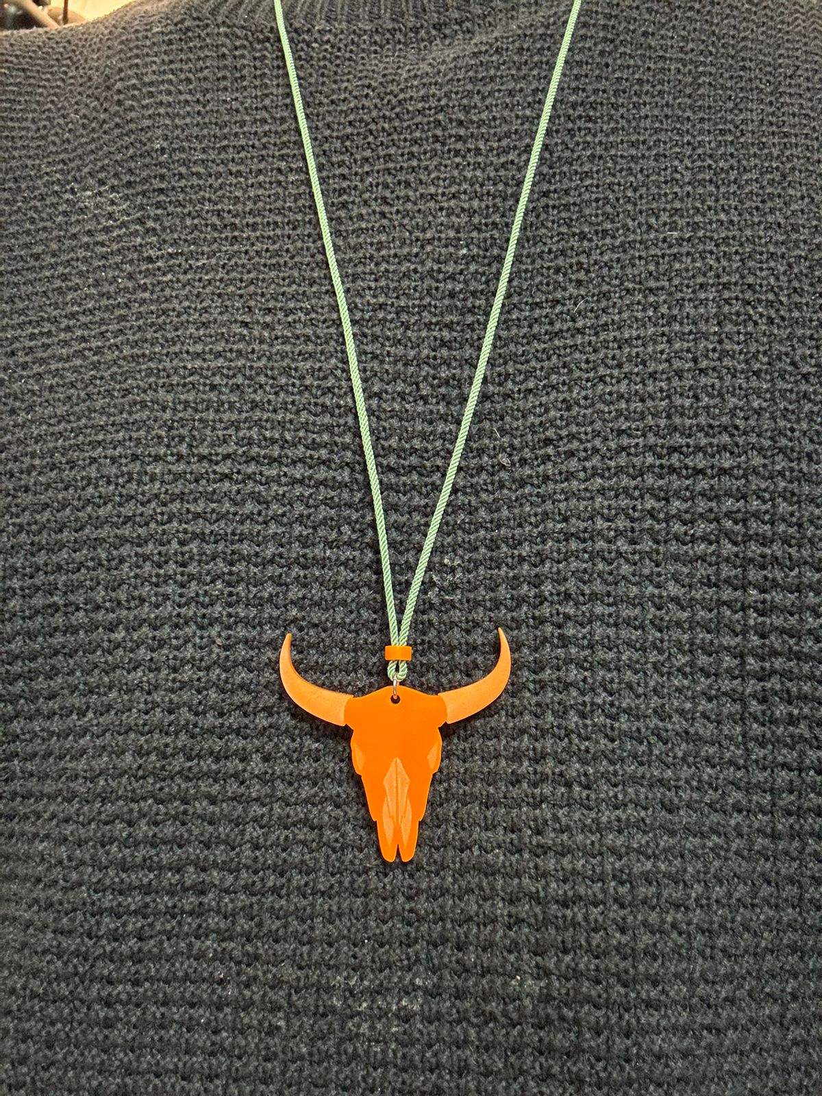 Bison Skull Laser-Cut Acrylic Pendant | Western and Bold