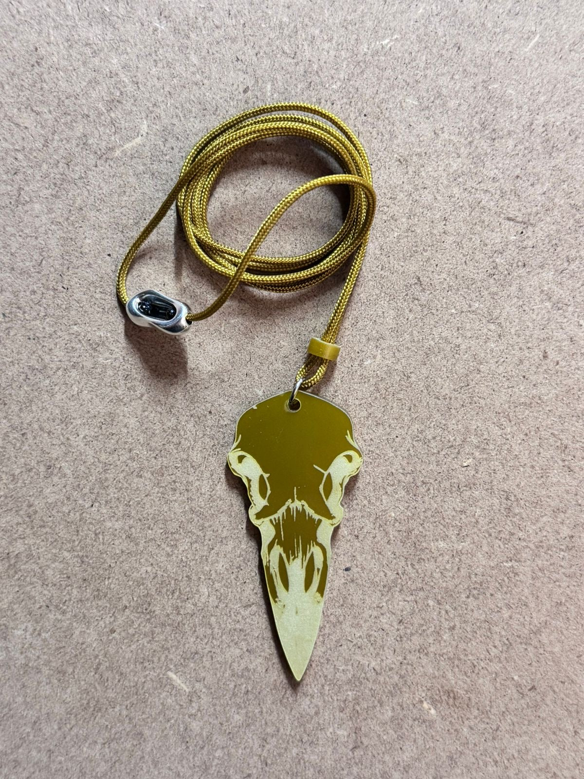 Raven Skull Laser-Cut Acrylic Pendant | Mysterious and Bold