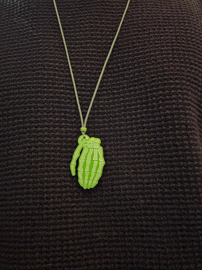Grenade Laser-Cut Acrylic Pendant | Bold and Unique