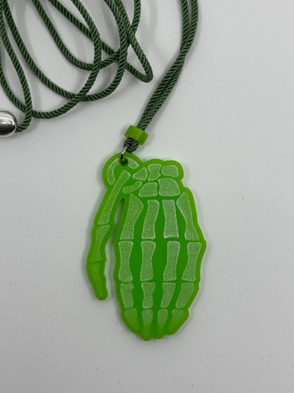 Grenade Laser-Cut Acrylic Pendant | Bold and Unique