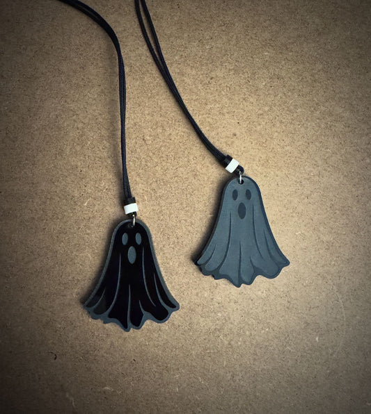 Ghost Pendant Necklace | Spooky Chic Acrylic Design